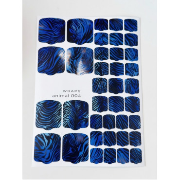 Wraps Stickers - Nálepky na estetickú pedikúru - ZEBRA (BLUE)